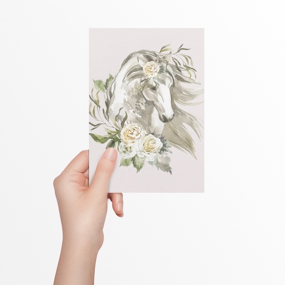 Horse Watercolor Illustration Wall Art Print Poster Unframed - Picture 9 of 17